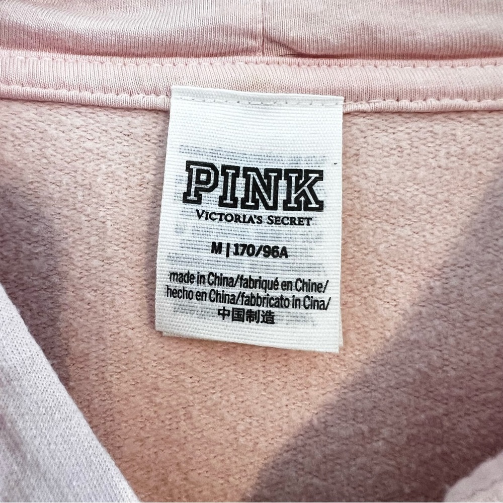 Victoria’s Secret Pink/Purple Ombre Quarter Zip Cropped Hoodie. Size Medium - Picture 6 of 8